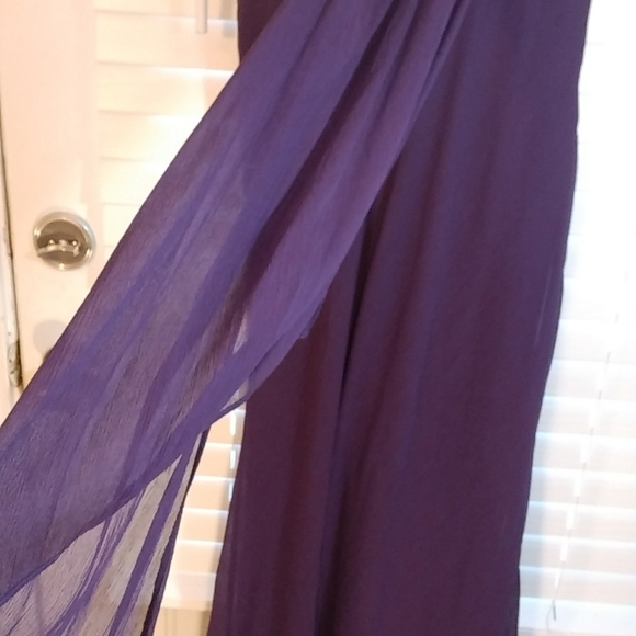 J Crew 100% Silk Purple Fit & Flare Sleeveless Dress Size 2 Fully Lined Side Zip - Picture 11 of 12